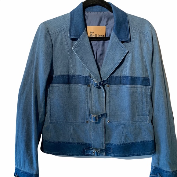 John Galliano motto style twist Blue Cotton Corduroy Denim on trend - Picture 1 of 12